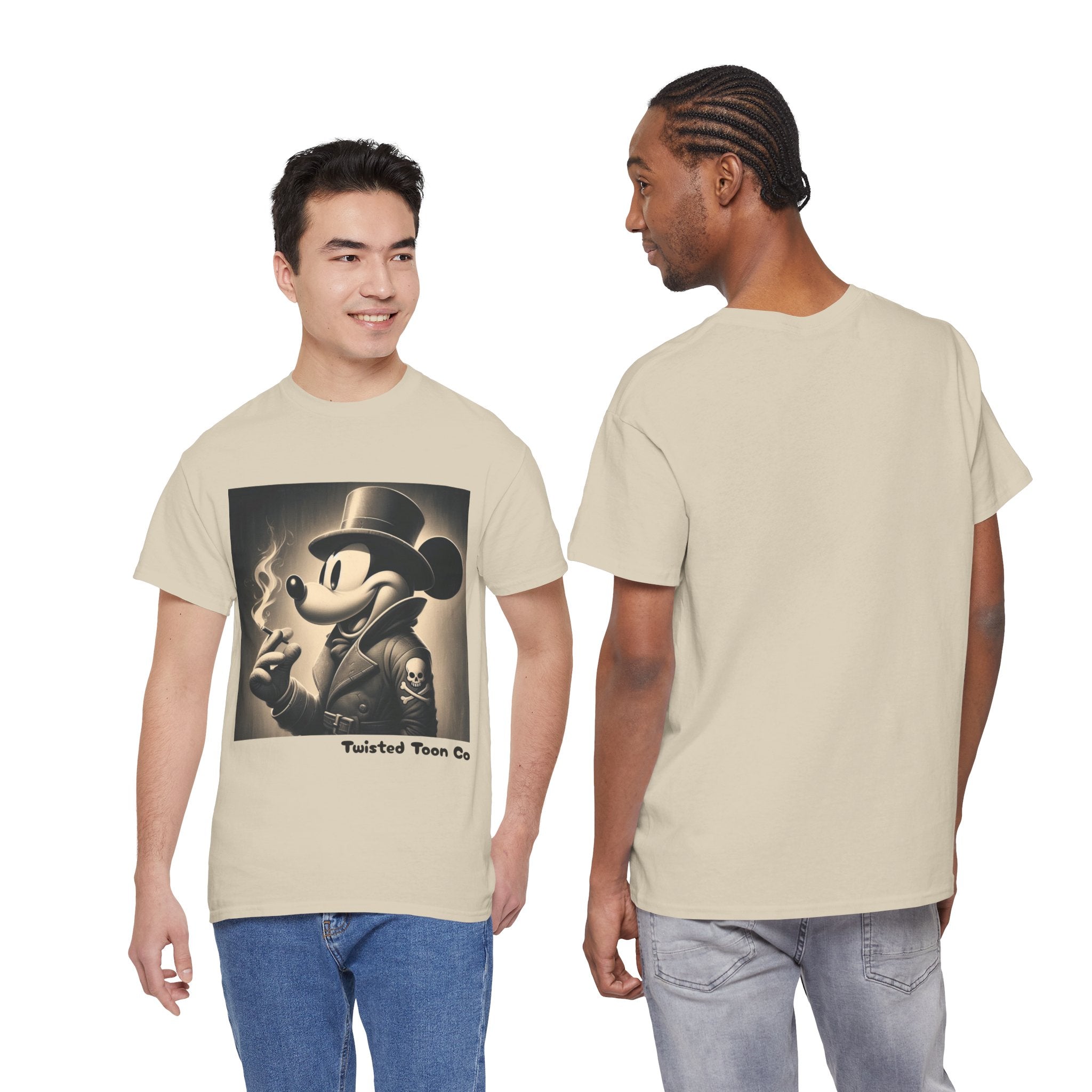 Vintage Noir Mouse Tee - Smoking Gentleman Graphic T-Shirt