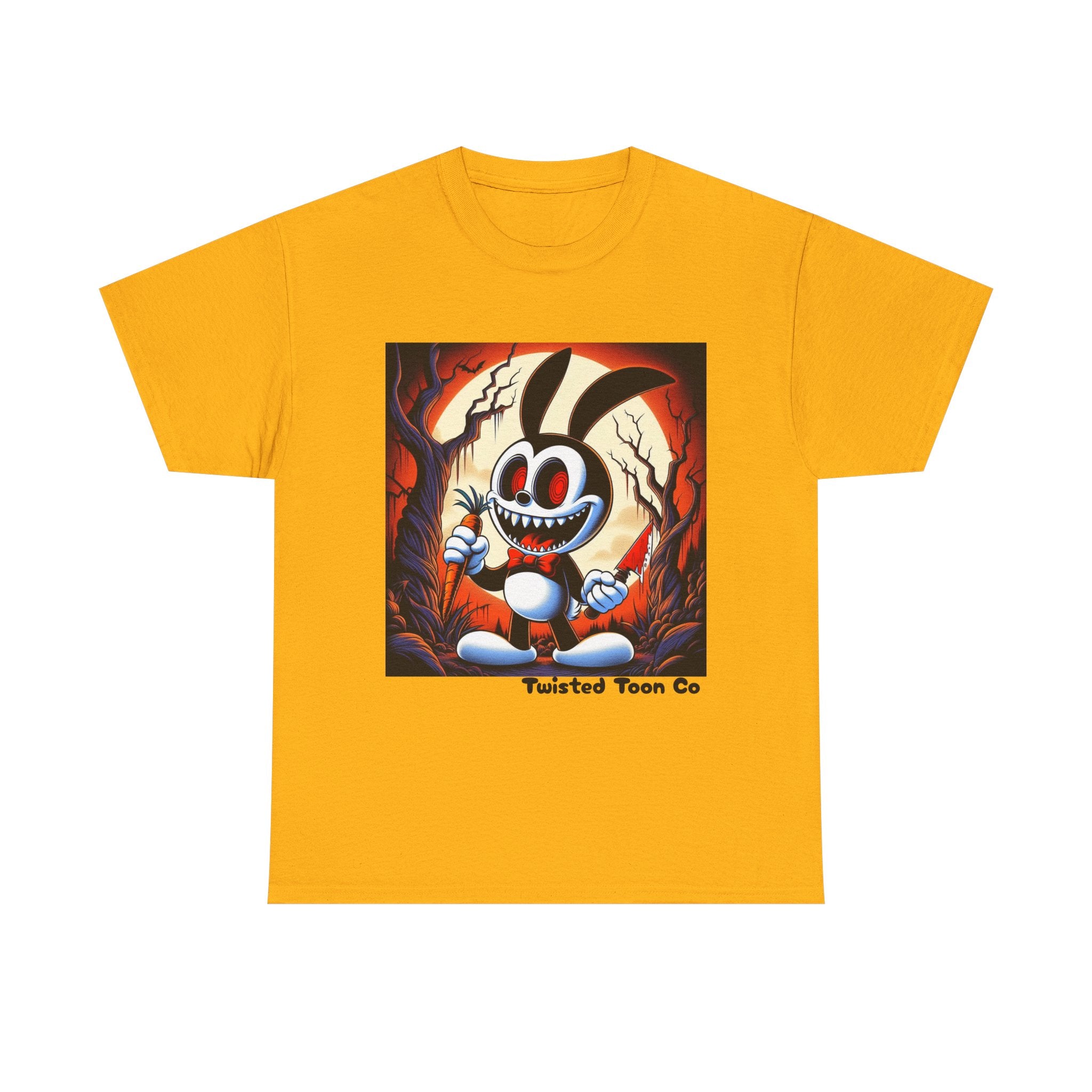 Spooky Cartoon Bunny Tee — Retro Horror Bunny Graphic Shirt