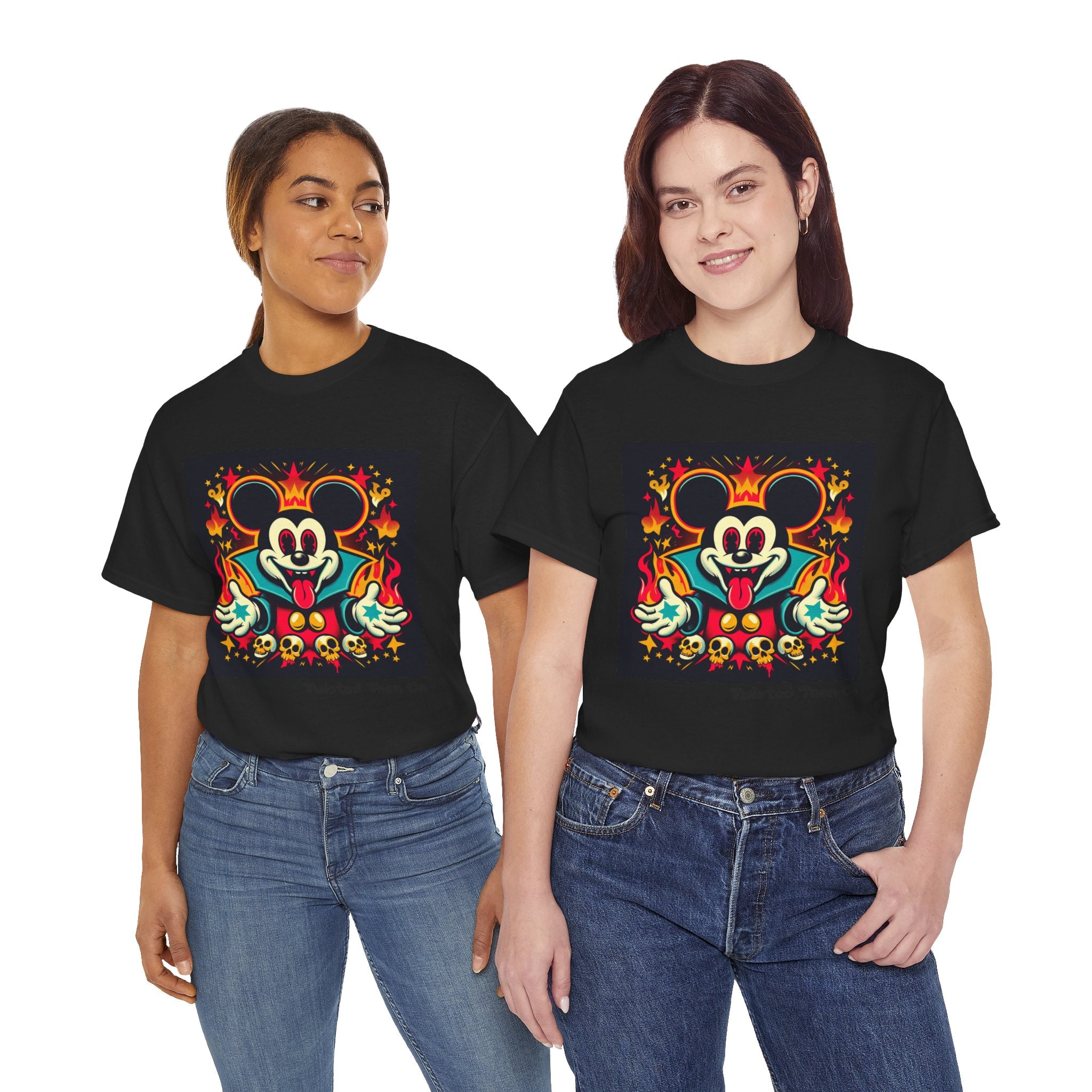 Vampire Mouse Graphic Tee — Retro Horror Cartoon Shirt