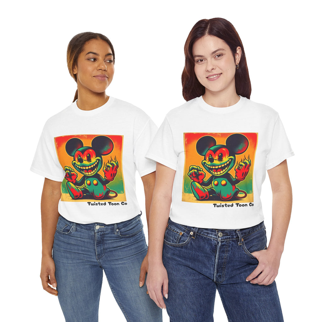 Creepy Retro Cartoon Mouse Tee — Vintage Horror Graphic T-Shirt
