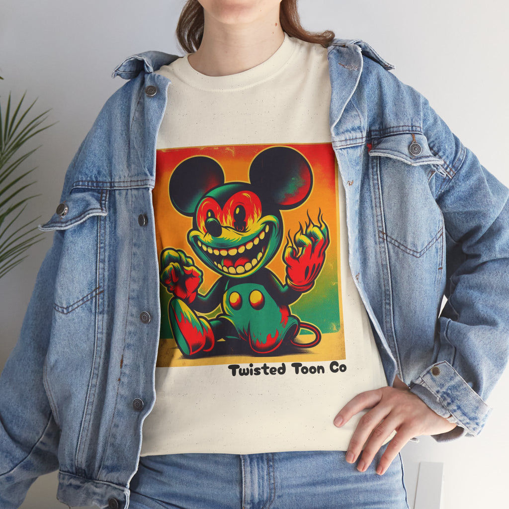 Creepy Retro Cartoon Mouse Tee — Vintage Horror Graphic T-Shirt