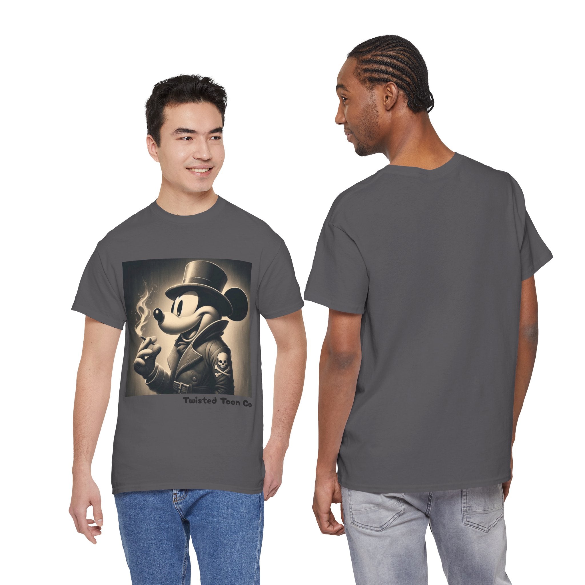 Vintage Noir Mouse Tee - Smoking Gentleman Graphic T-Shirt