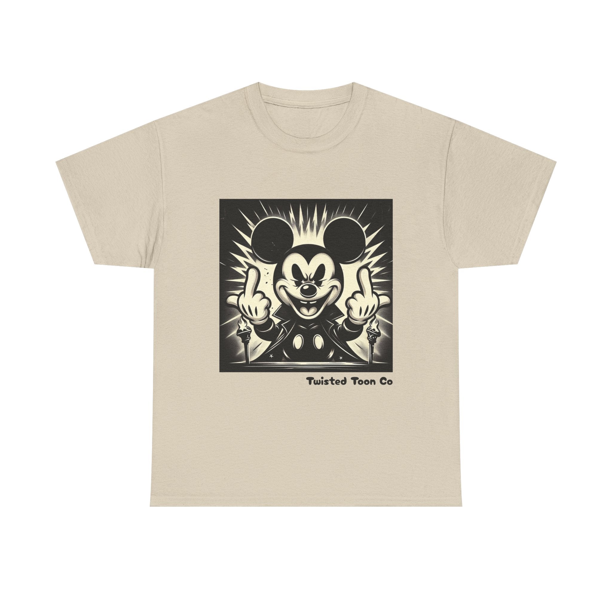 Graphic Tee — Retro Cartoon Character Giving Middle Fingers