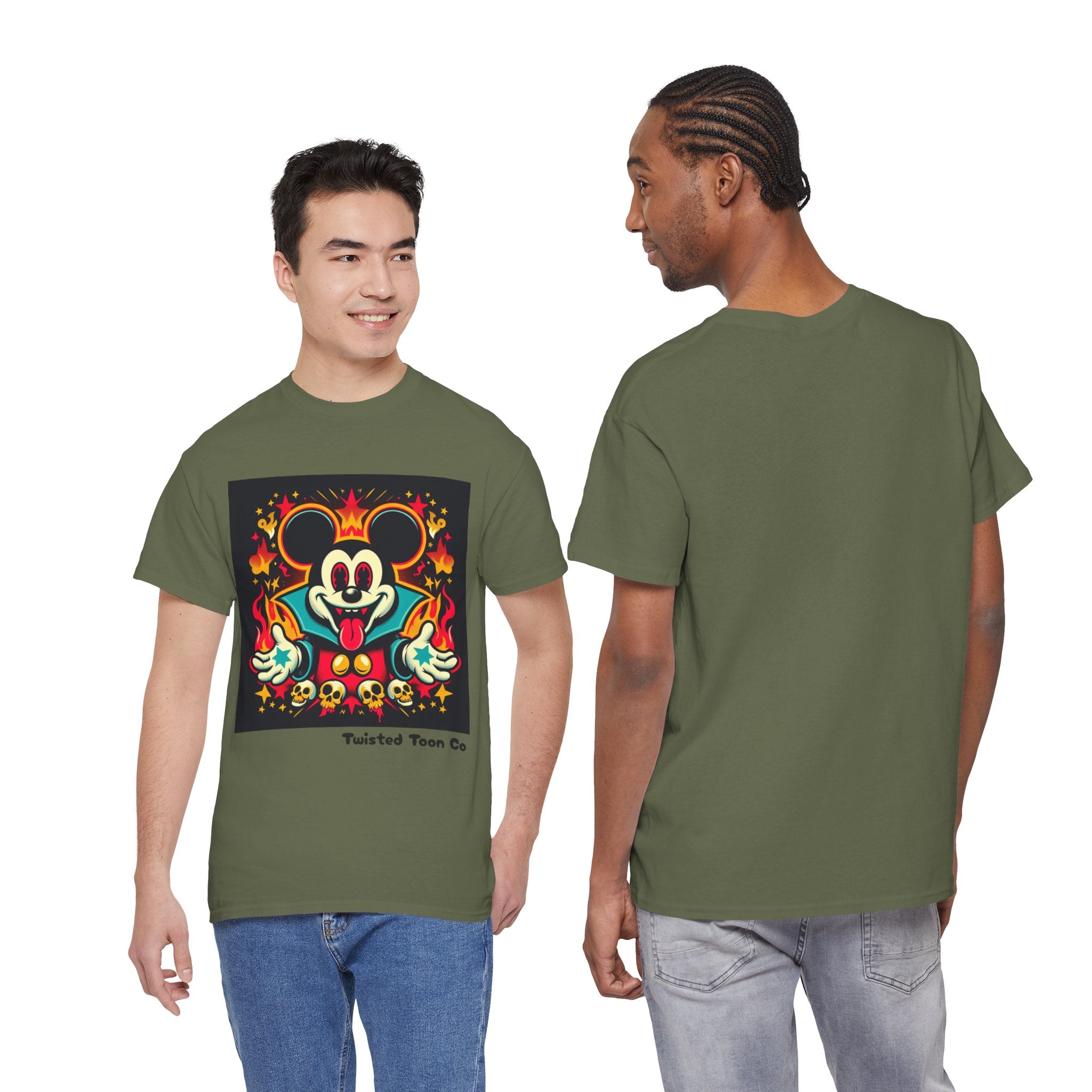 Vampire Mouse Graphic Tee — Retro Horror Cartoon Shirt