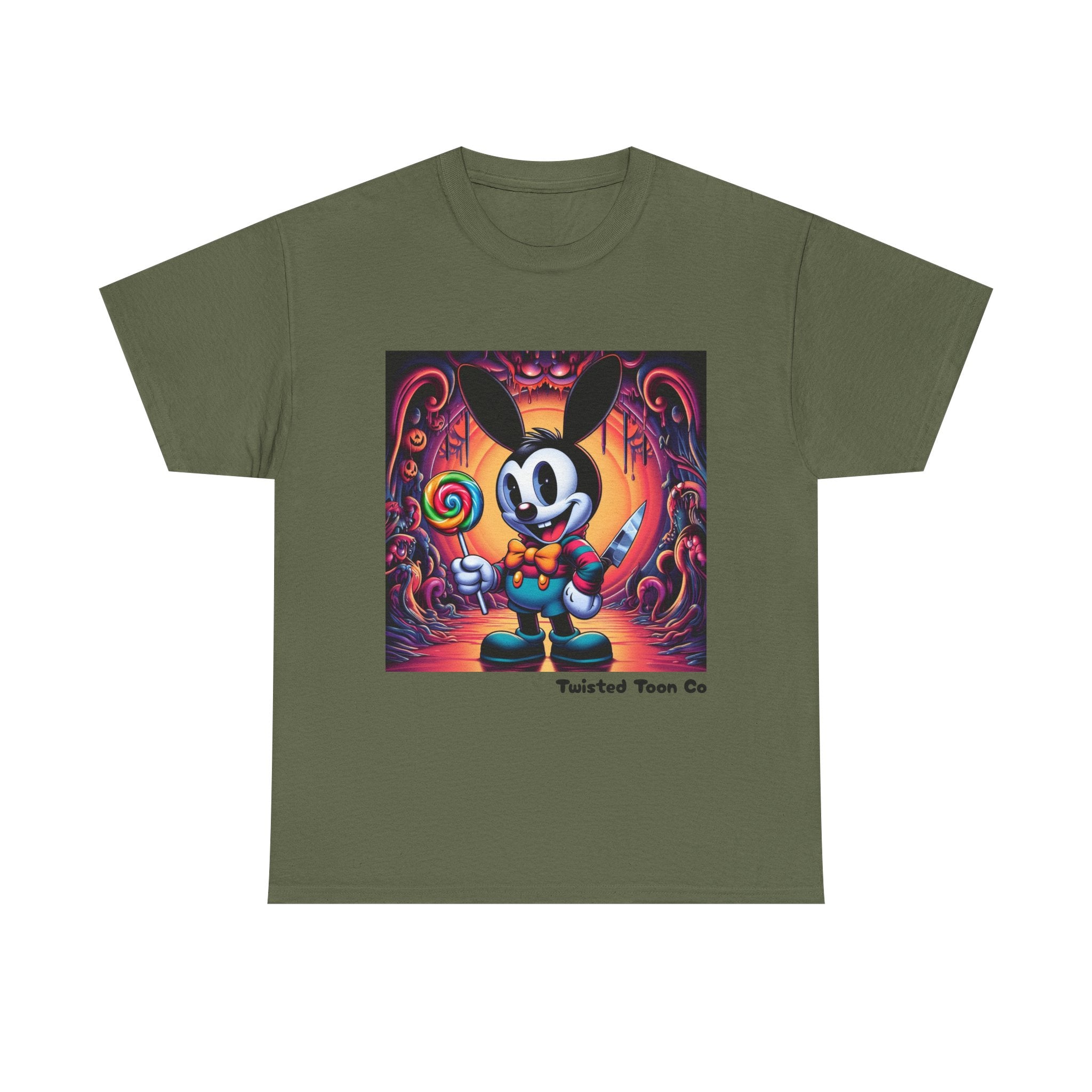 Cartoon Bunny Lollipop Tee — Retro Cute Graphic T-Shirt