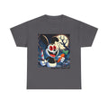 Halloween Oswald-Style Cartoon Tee — Spooky Bunny with Carrot and Full Moon