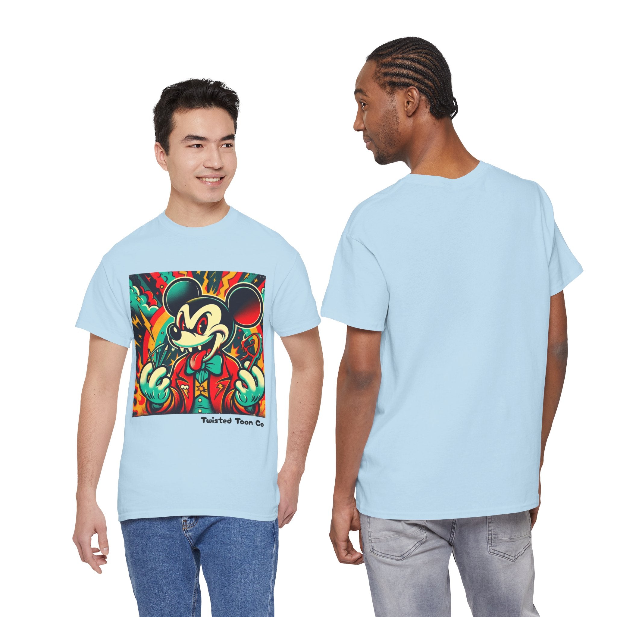 Graphic Tee — Retro Cartoon Devil Mouse Illustration