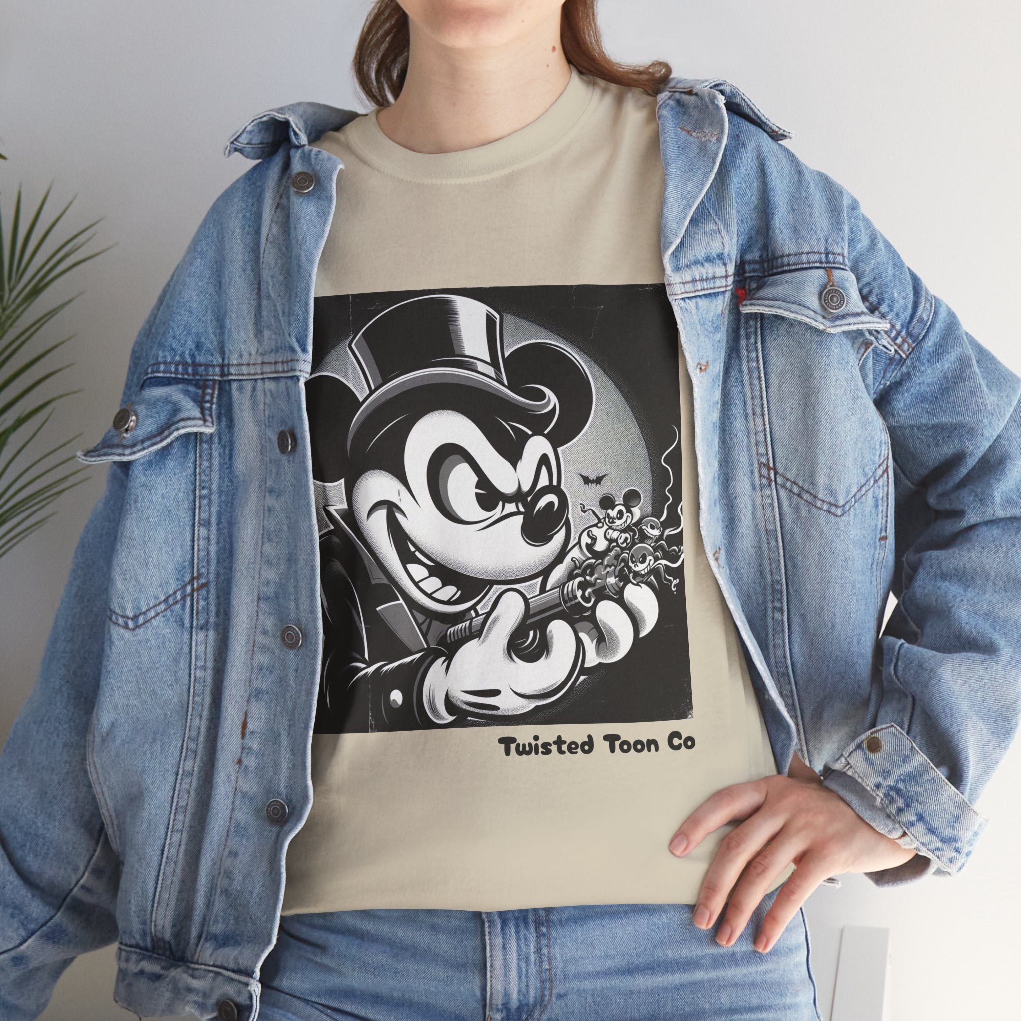 Vintage Mischief Tee — Noir Cartoon Mouse Graphic Shirt