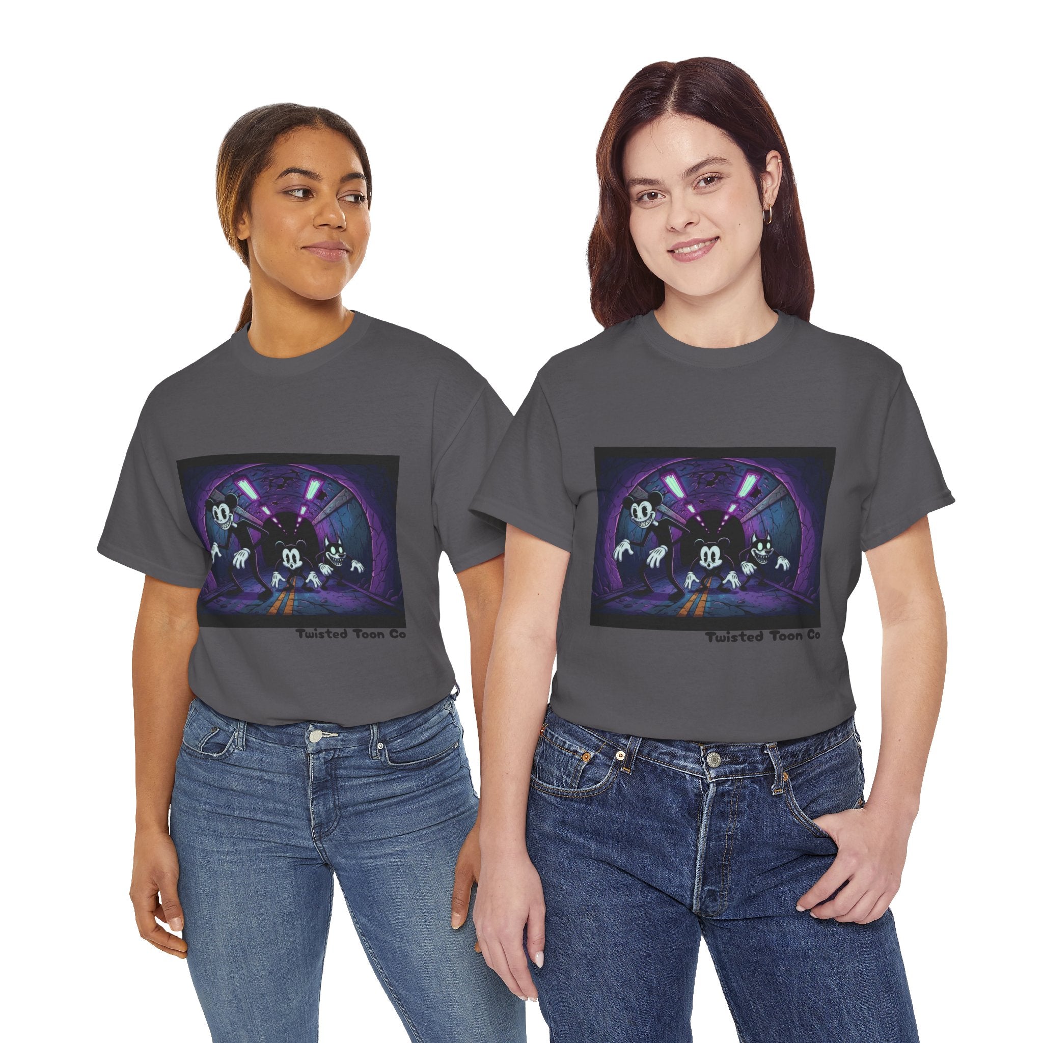 Retro Cartoon Horror T‑Shirt — 'Twisted Toon Co' Spooky Vintage Character Tee