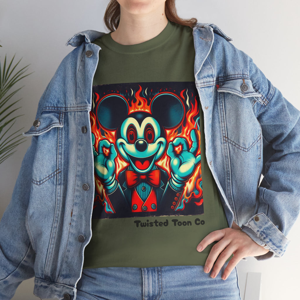 Vintage Cartoon Demon Mouse T-Shirt — Retro Horror Graphic Tee
