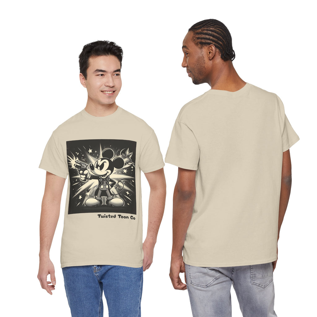 Vintage Cartoon Mouse Graphic Tee — Retro Noir Mickey-Style Shirt
