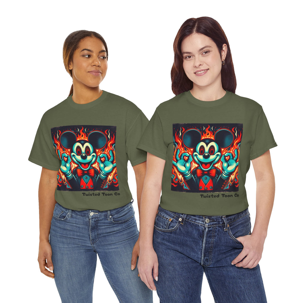 Vintage Cartoon Demon Mouse T-Shirt — Retro Horror Graphic Tee