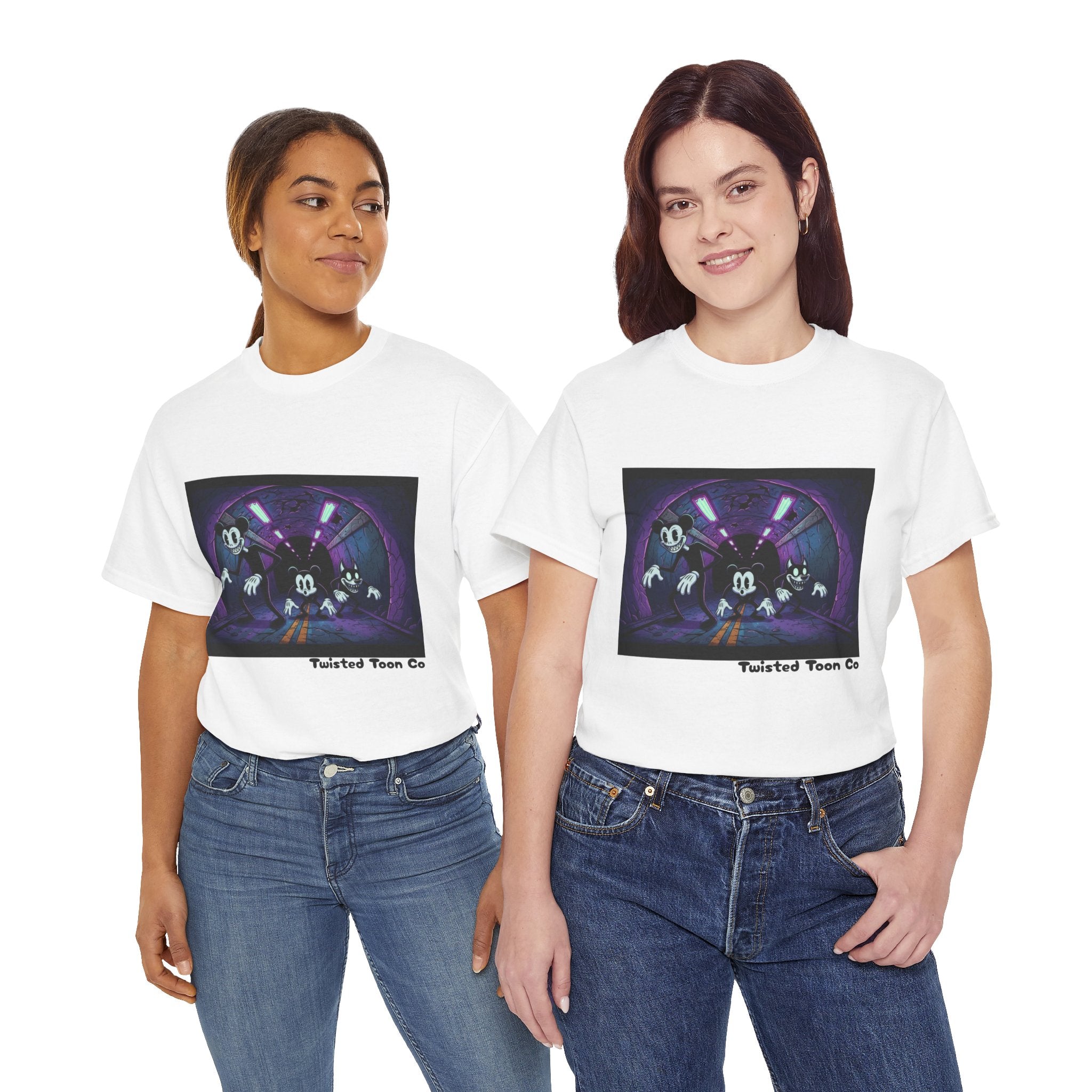 Retro Cartoon Horror T‑Shirt — 'Twisted Toon Co' Spooky Vintage Character Tee