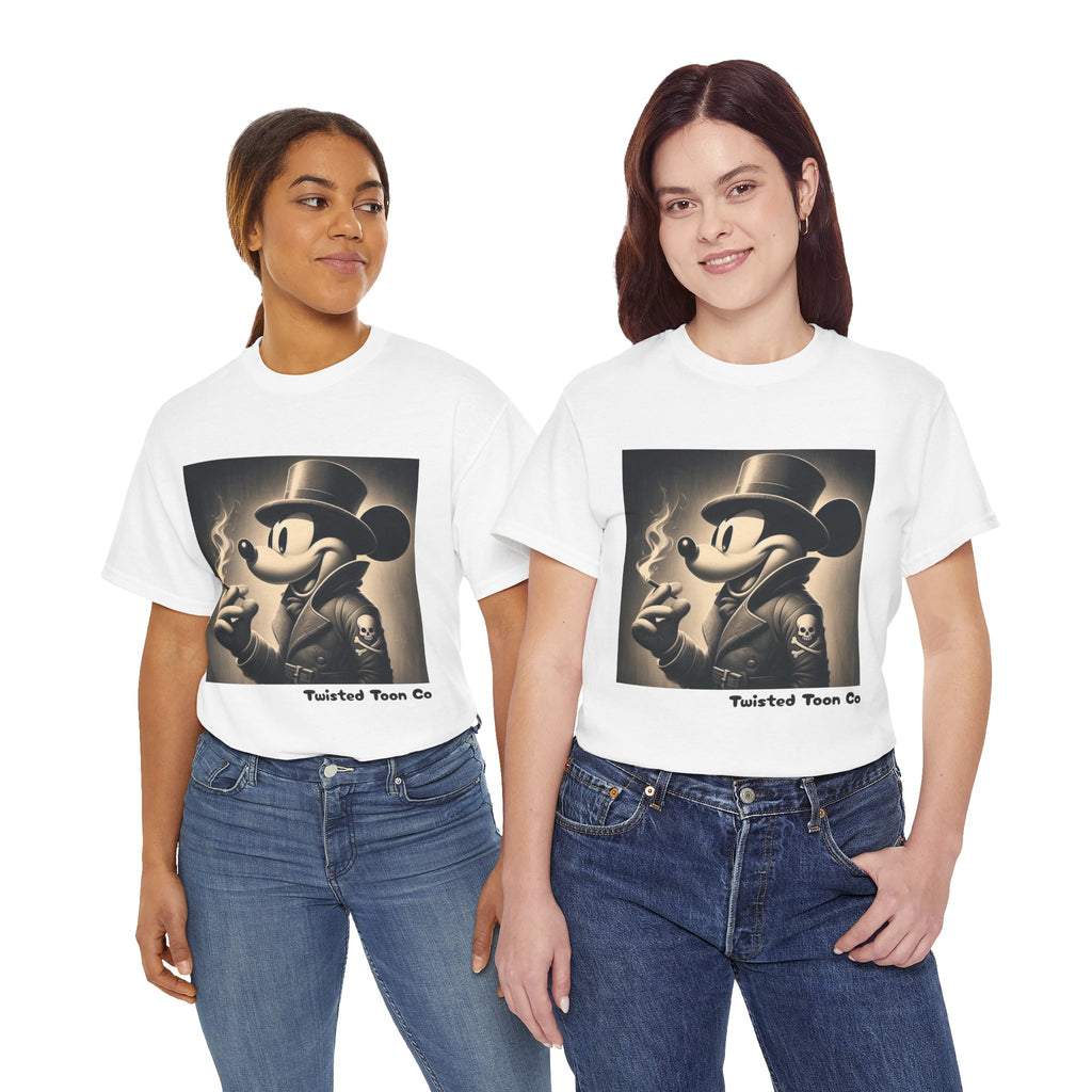 Vintage Noir Mouse Tee - Smoking Gentleman Graphic T-Shirt