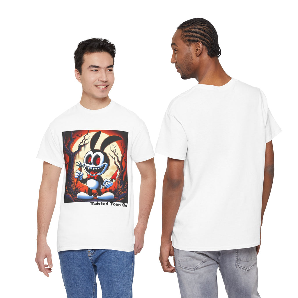 Spooky Cartoon Bunny Tee — Retro Horror Bunny Graphic Shirt