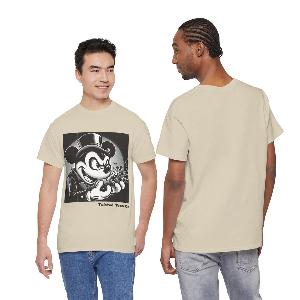 Vintage Mischief Tee — Noir Cartoon Mouse Graphic Shirt