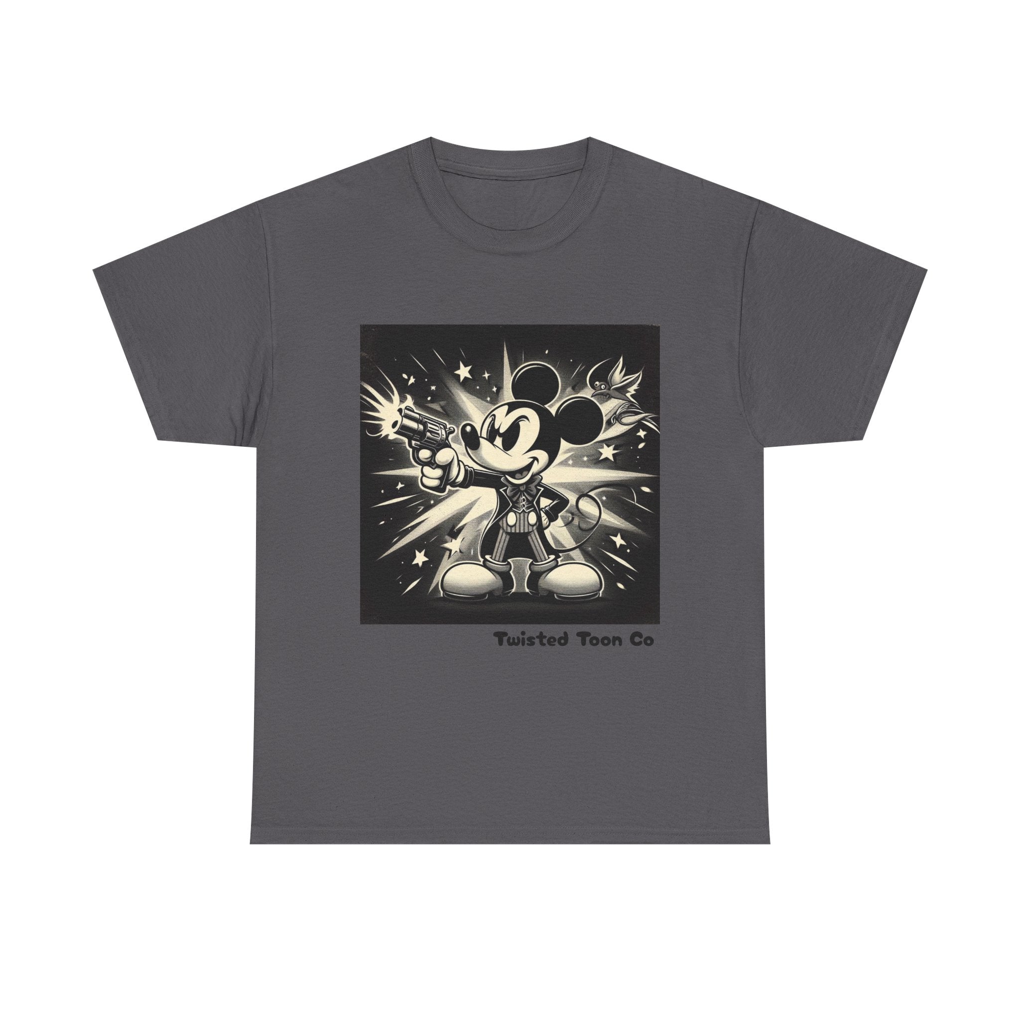 Vintage Cartoon Mouse Graphic Tee — Retro Noir Mickey-Style Shirt