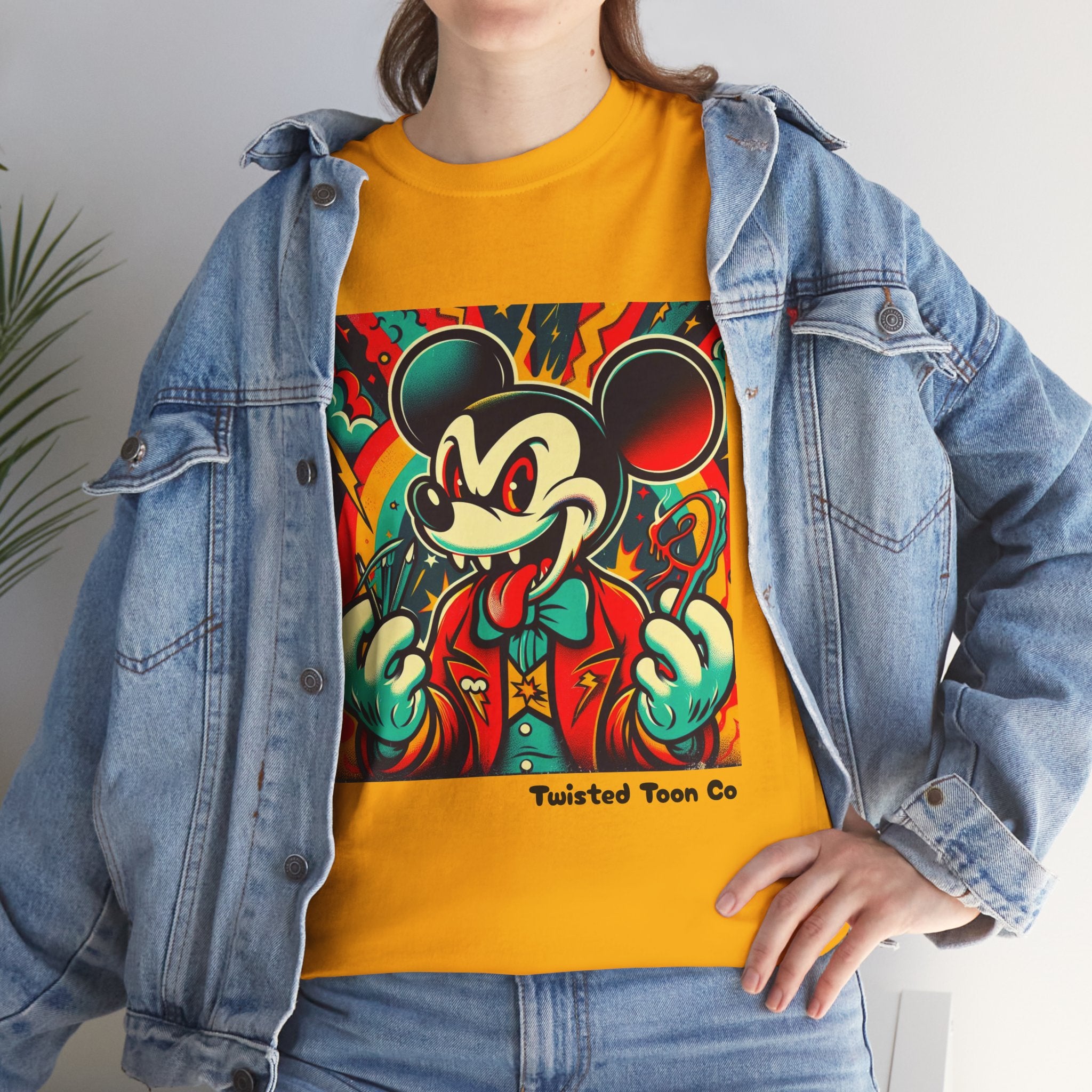Graphic Tee — Retro Cartoon Devil Mouse Illustration