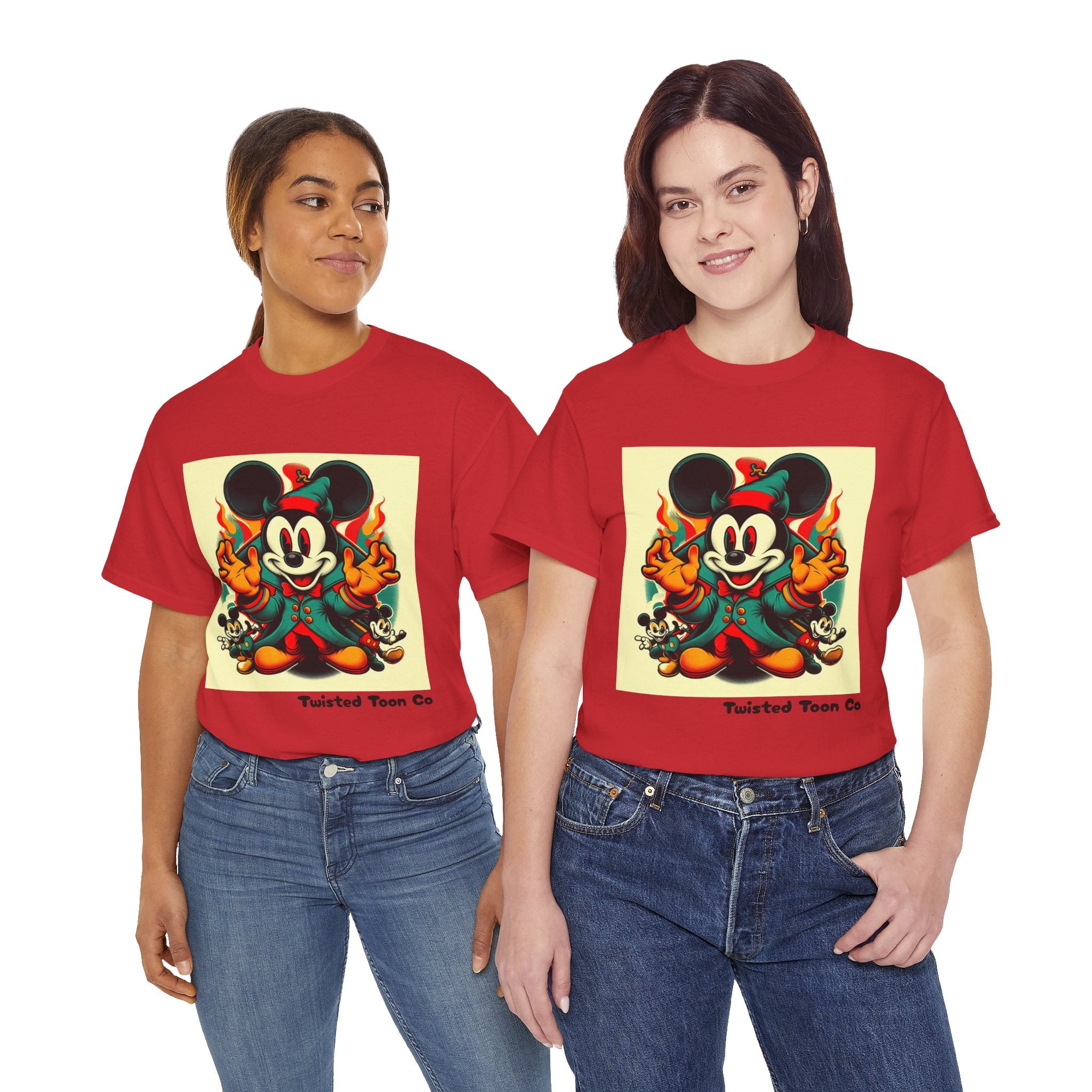 Vintage Cartoon Mouse Flame T-Shirt