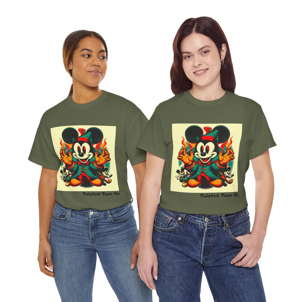 Vintage Cartoon Mouse Flame T-Shirt