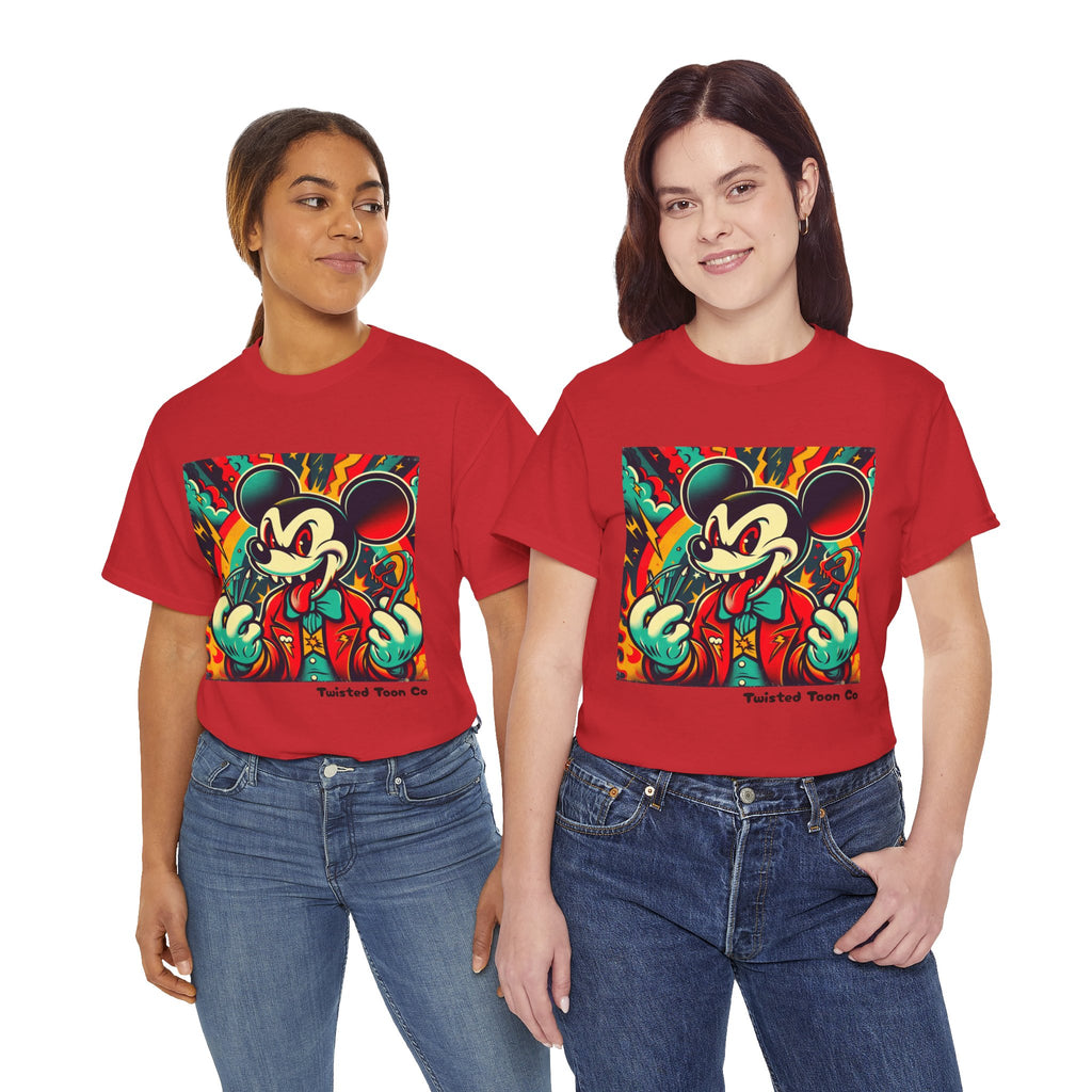 Graphic Tee — Retro Cartoon Devil Mouse Illustration