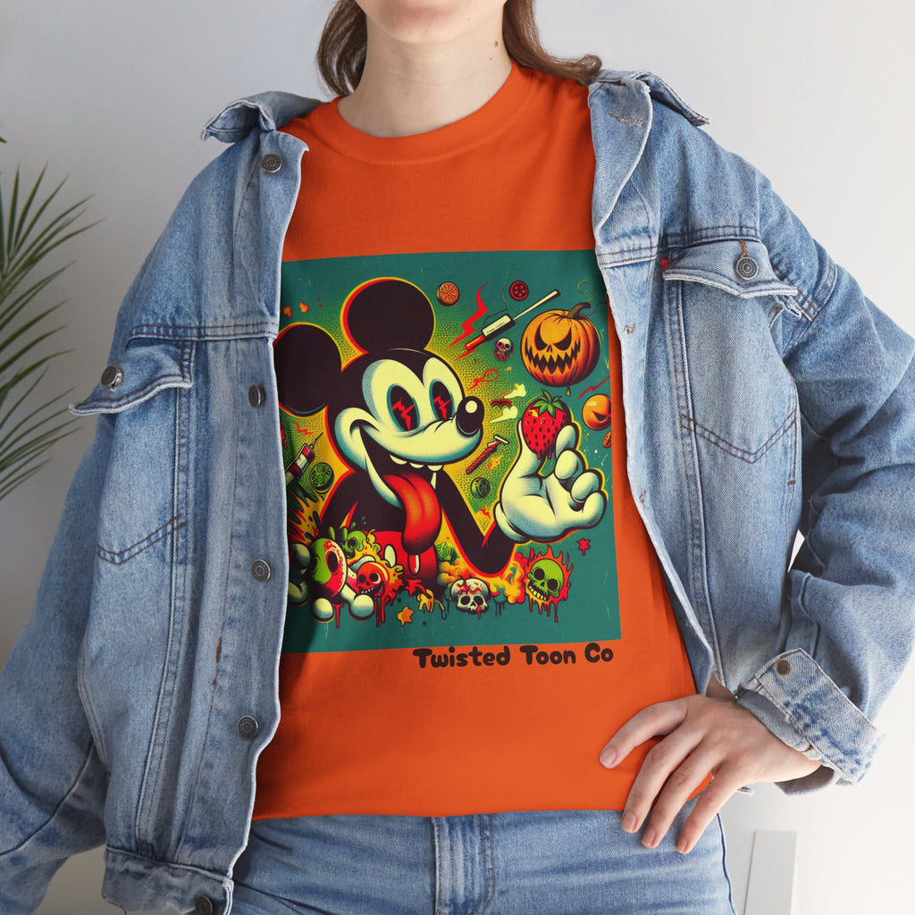 Vintage Cartoon Halloween Tee — Spooky Retro Mouse Graphic