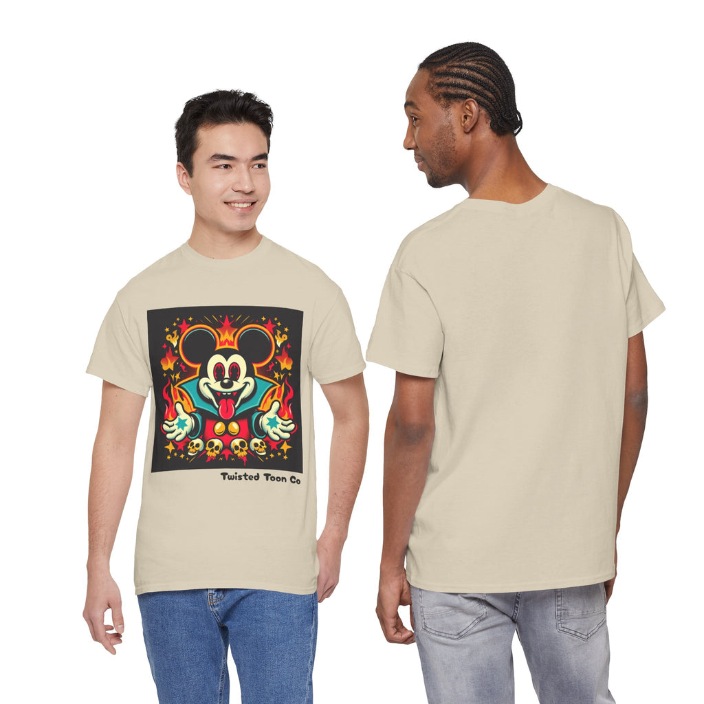 Vampire Mouse Graphic Tee — Retro Horror Cartoon Shirt