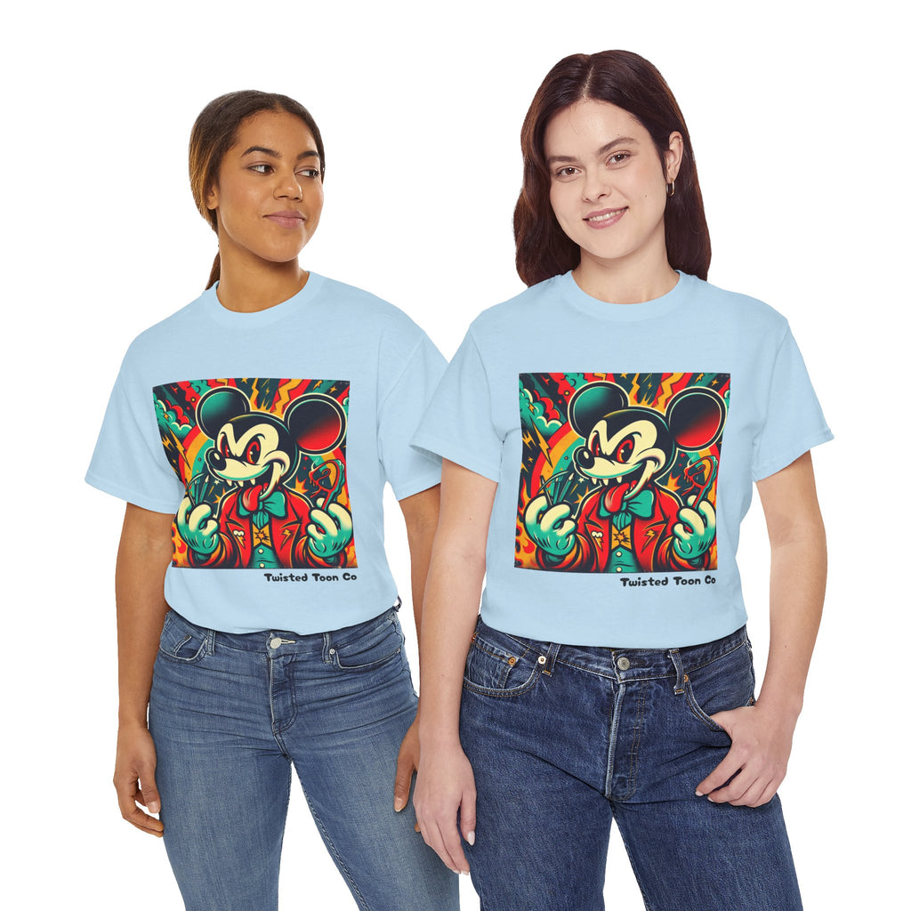Graphic Tee — Retro Cartoon Devil Mouse Illustration