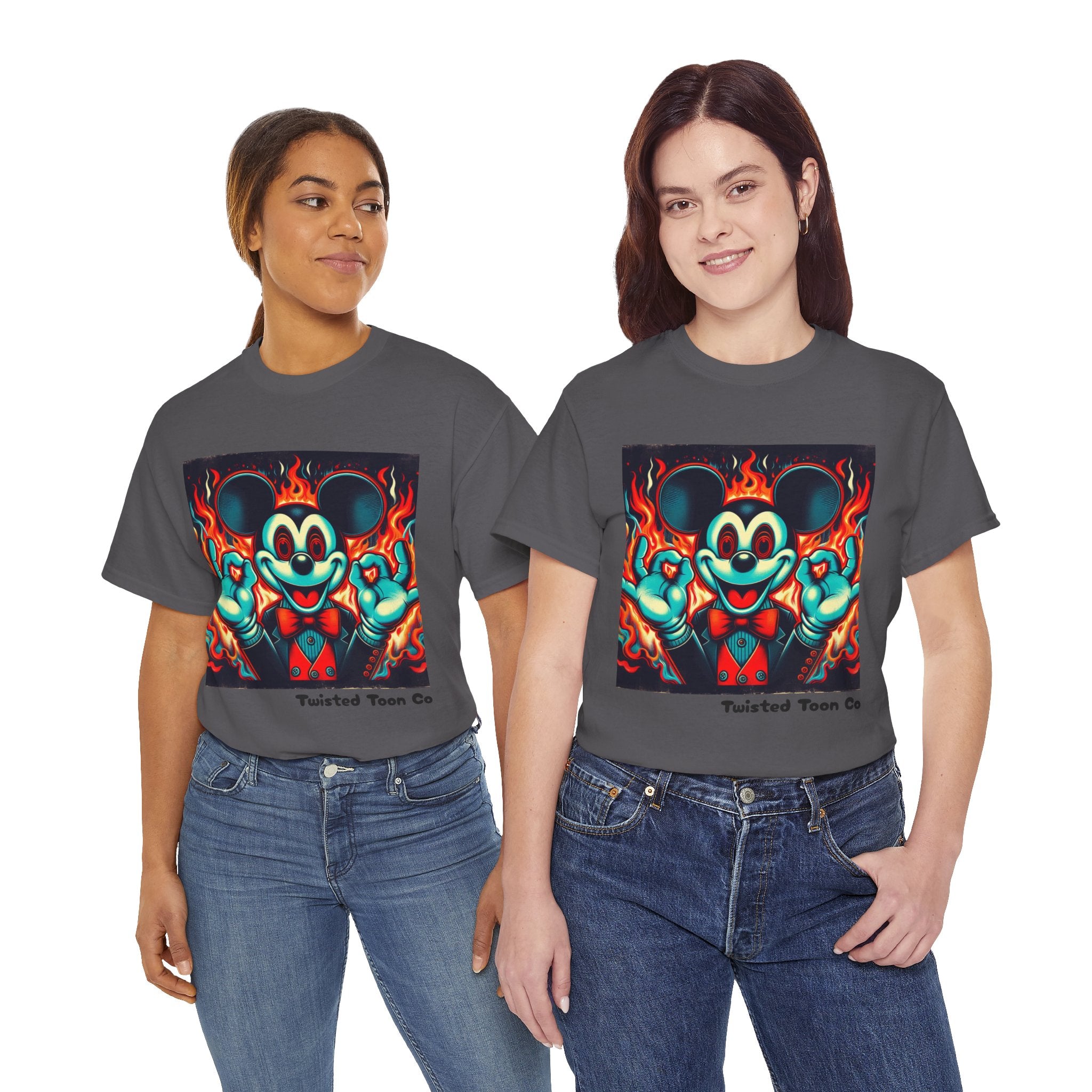 Vintage Cartoon Demon Mouse T-Shirt — Retro Horror Graphic Tee