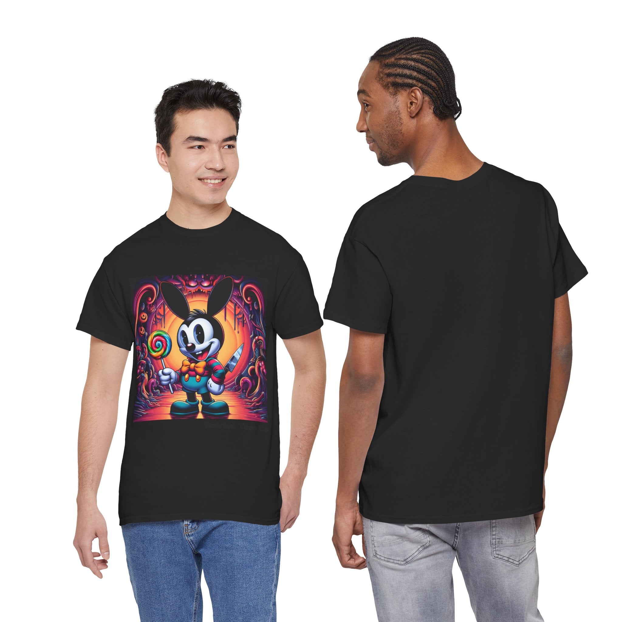 Cartoon Bunny Lollipop Tee — Retro Cute Graphic T-Shirt