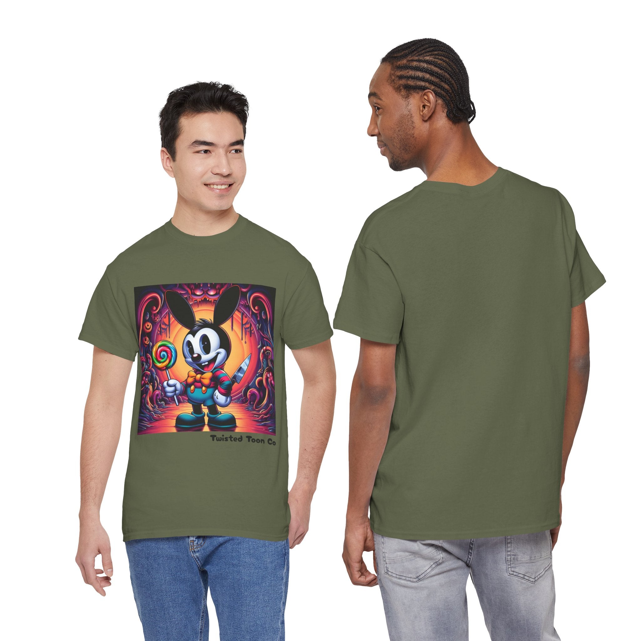 Cartoon Bunny Lollipop Tee — Retro Cute Graphic T-Shirt