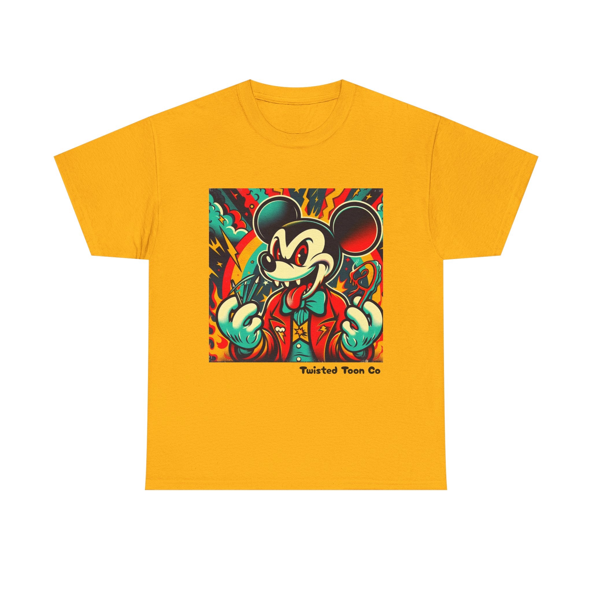 Graphic Tee — Retro Cartoon Devil Mouse Illustration