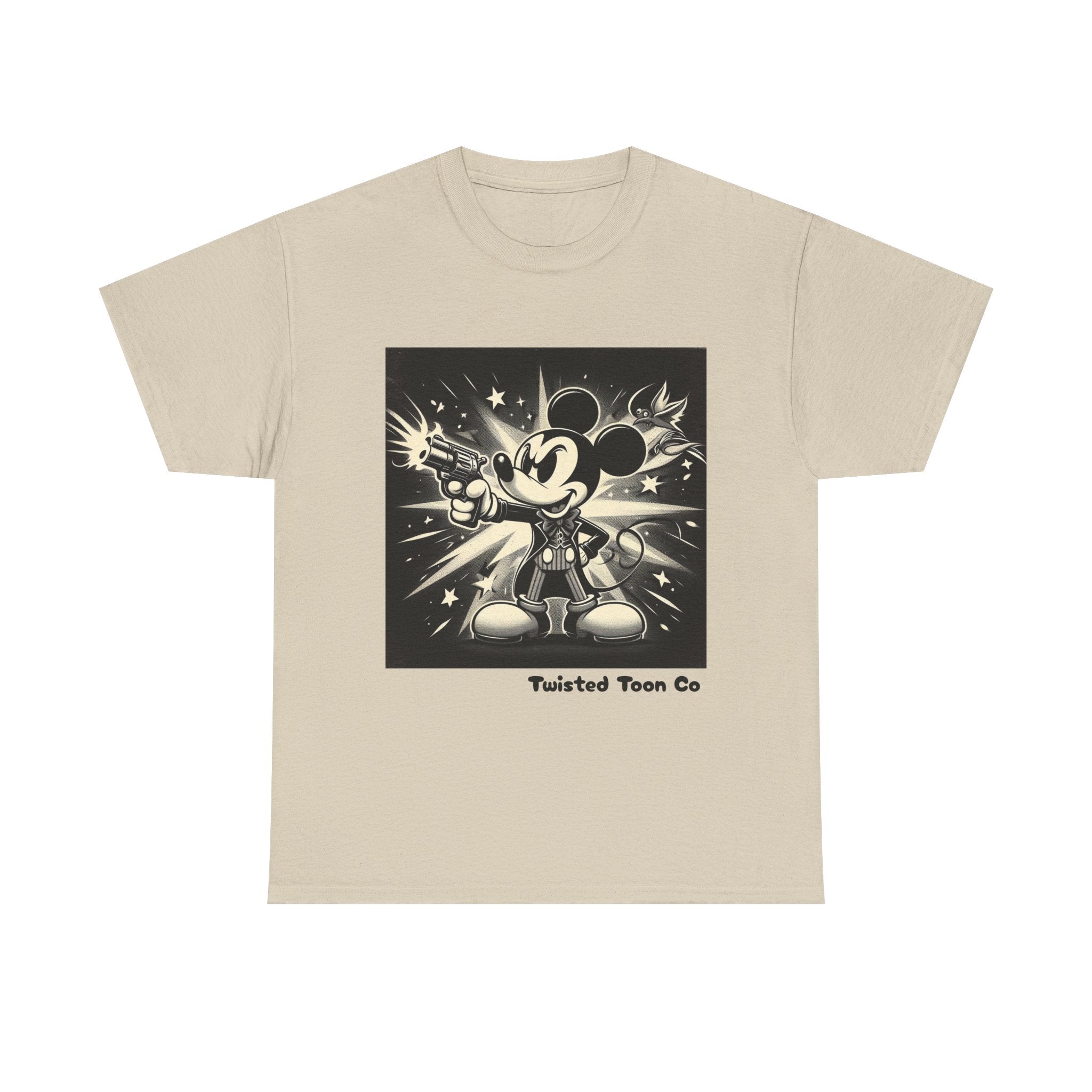 Vintage Cartoon Mouse Graphic Tee — Retro Noir Mickey-Style Shirt