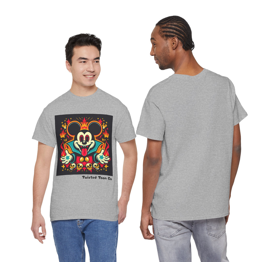 Vampire Mouse Graphic Tee — Retro Horror Cartoon Shirt