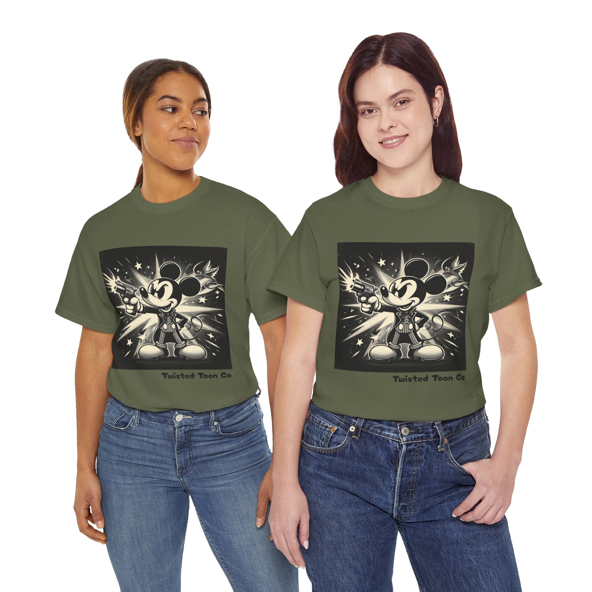 Vintage Cartoon Mouse Graphic Tee — Retro Noir Mickey-Style Shirt