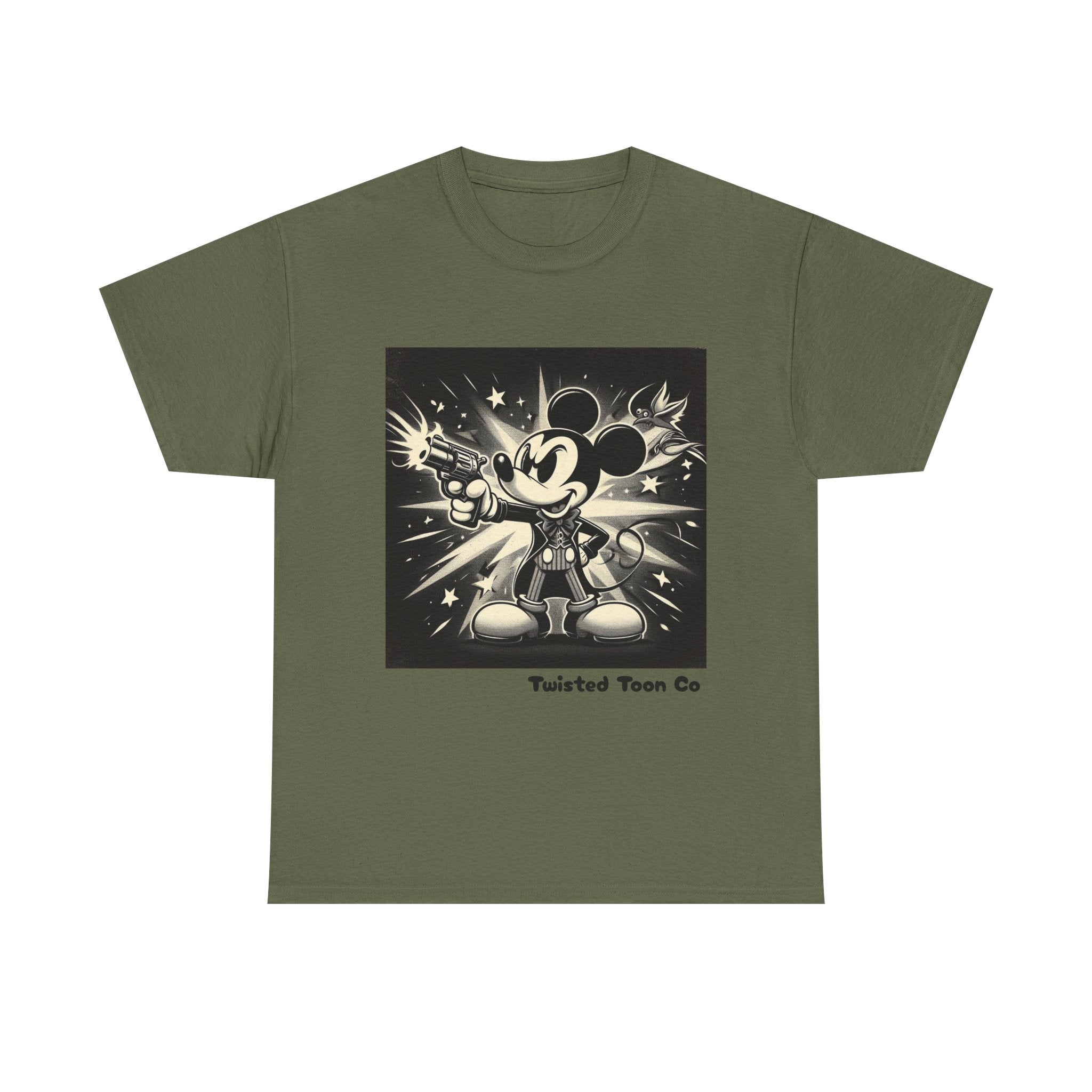Vintage Cartoon Mouse Graphic Tee — Retro Noir Mickey-Style Shirt