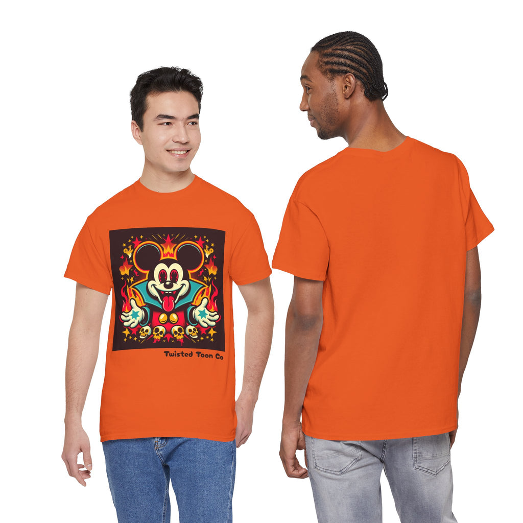Vampire Mouse Graphic Tee — Retro Horror Cartoon Shirt