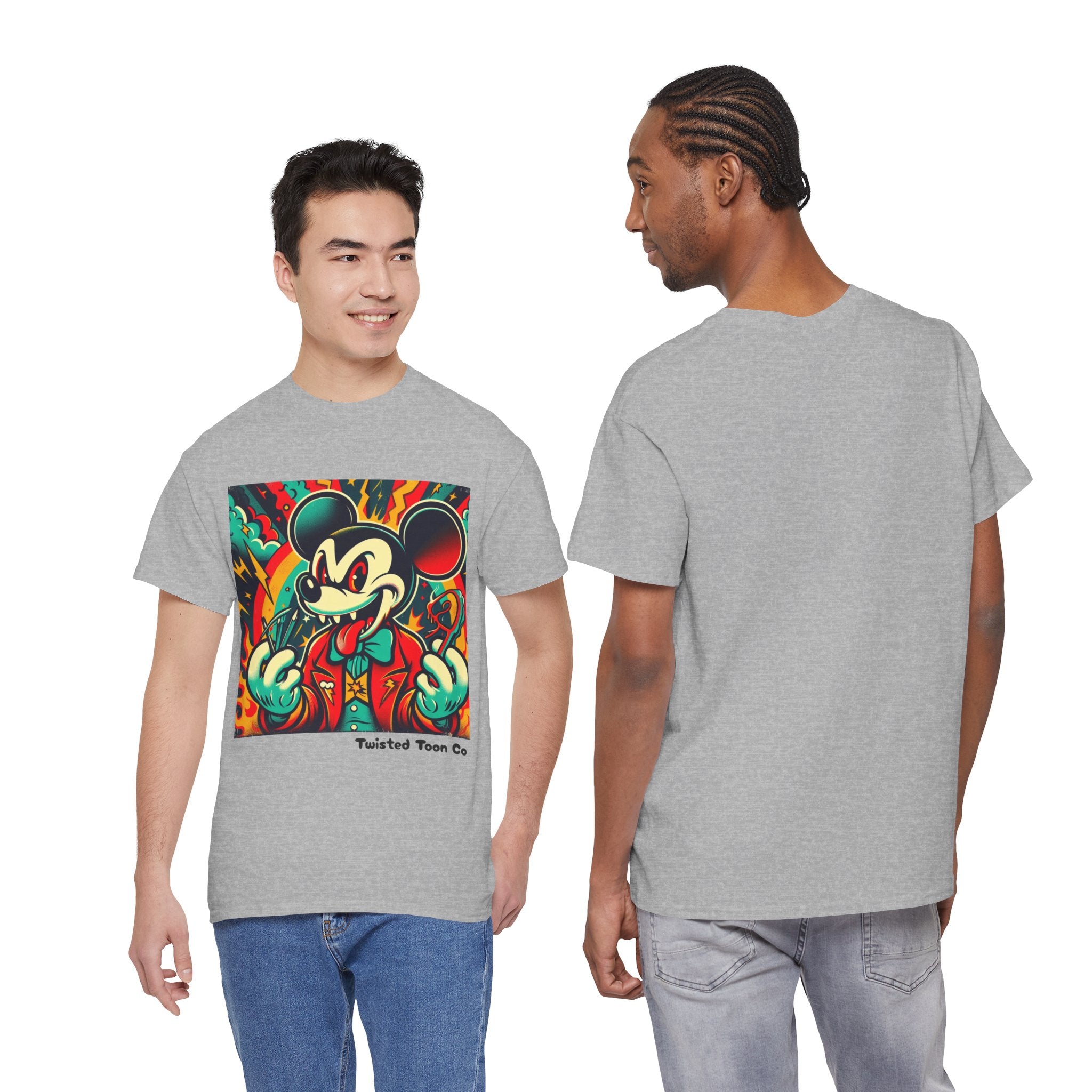 Graphic Tee — Retro Cartoon Devil Mouse Illustration