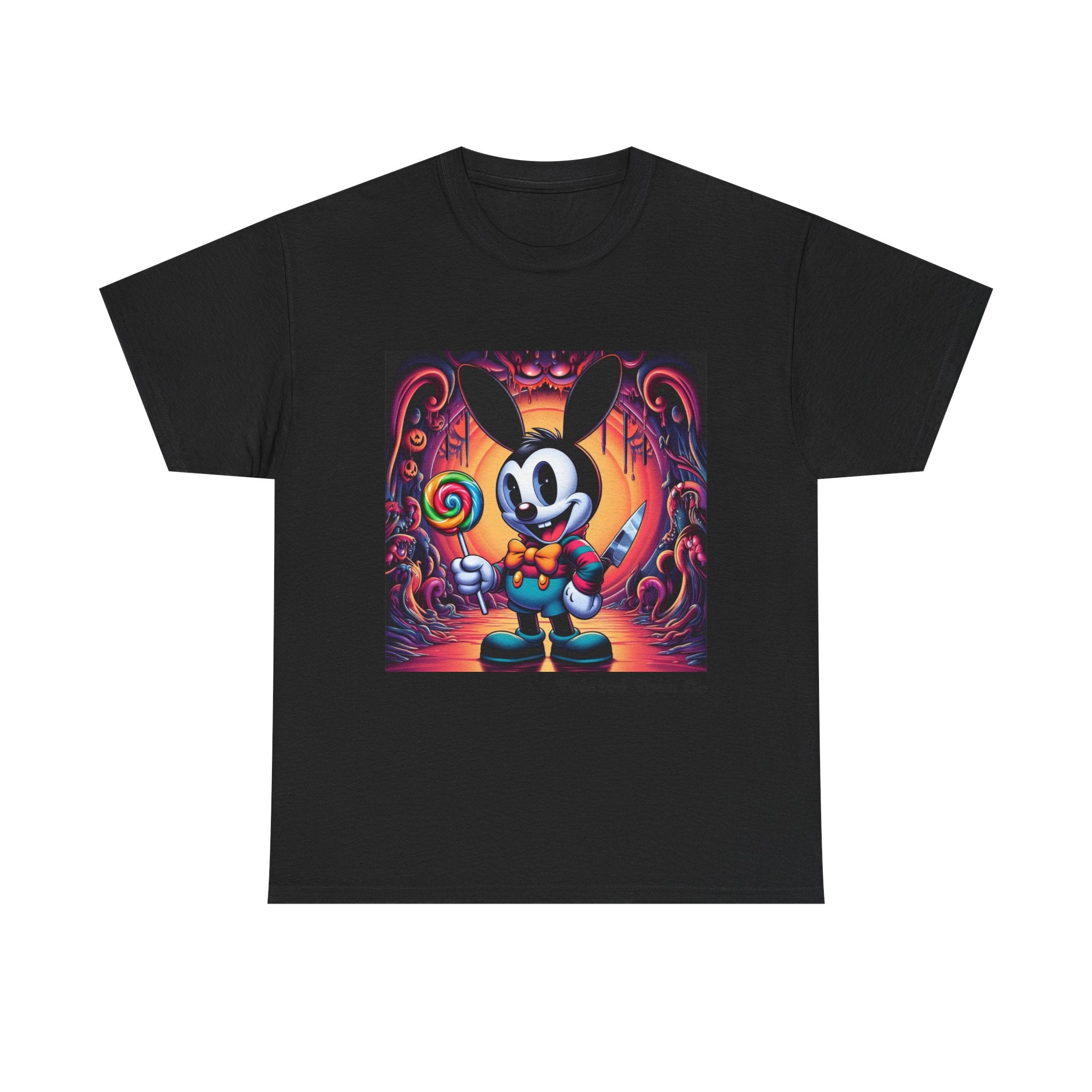Cartoon Bunny Lollipop Tee — Retro Cute Graphic T-Shirt