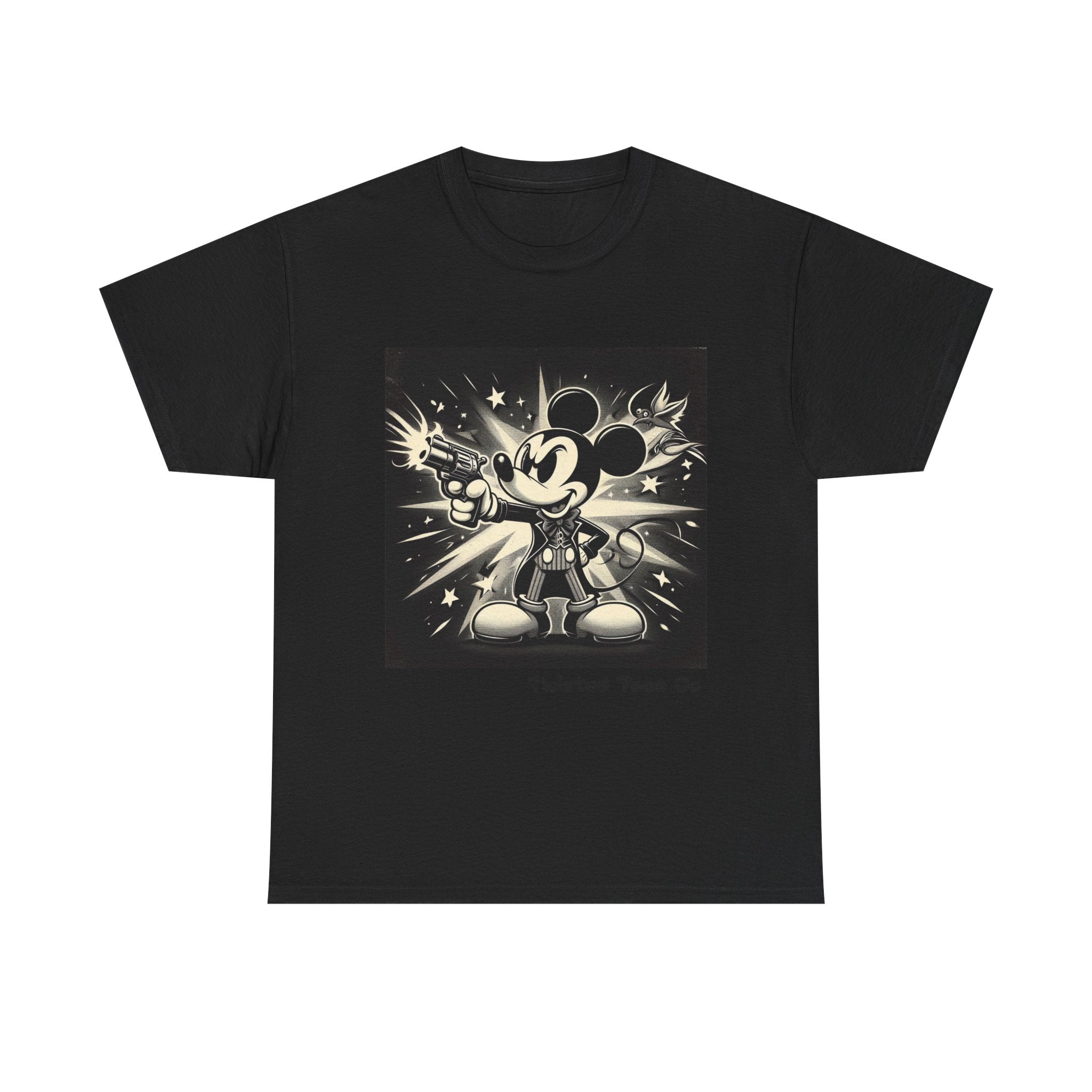 Vintage Cartoon Mouse Graphic Tee — Retro Noir Mickey-Style Shirt