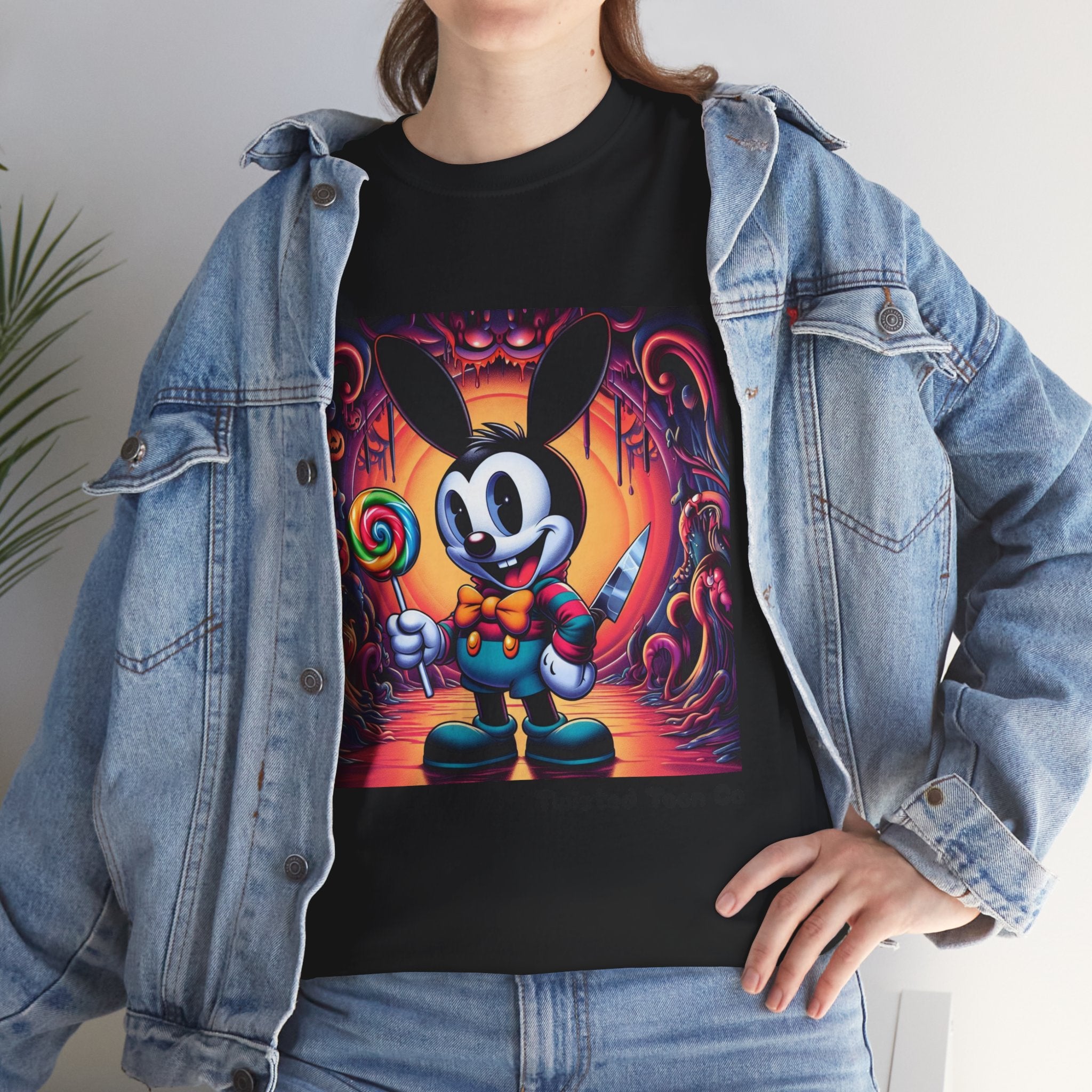 Cartoon Bunny Lollipop Tee — Retro Cute Graphic T-Shirt