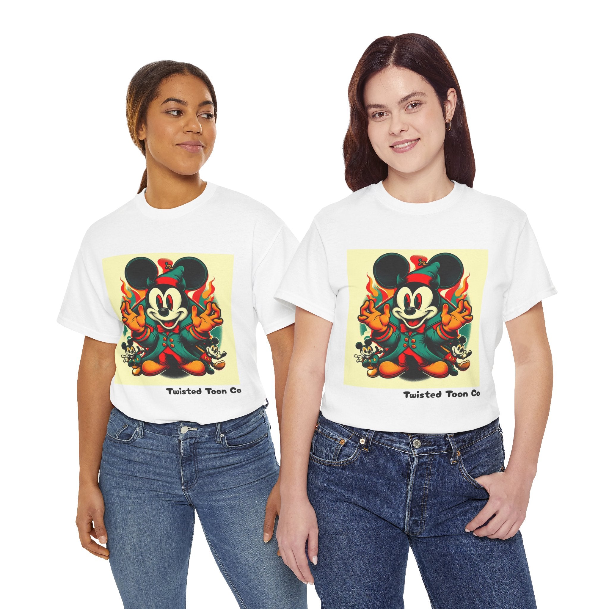 Vintage Cartoon Mouse Flame T-Shirt