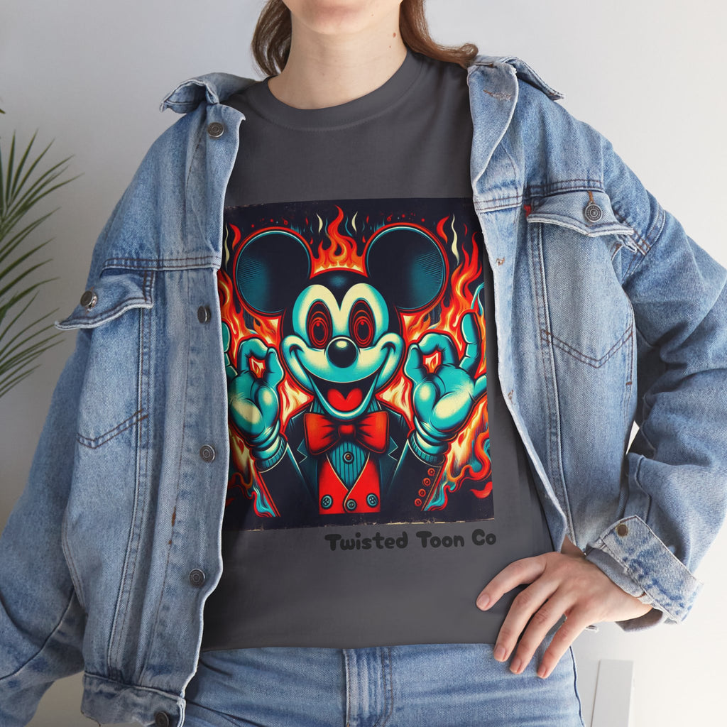 Vintage Cartoon Demon Mouse T-Shirt — Retro Horror Graphic Tee