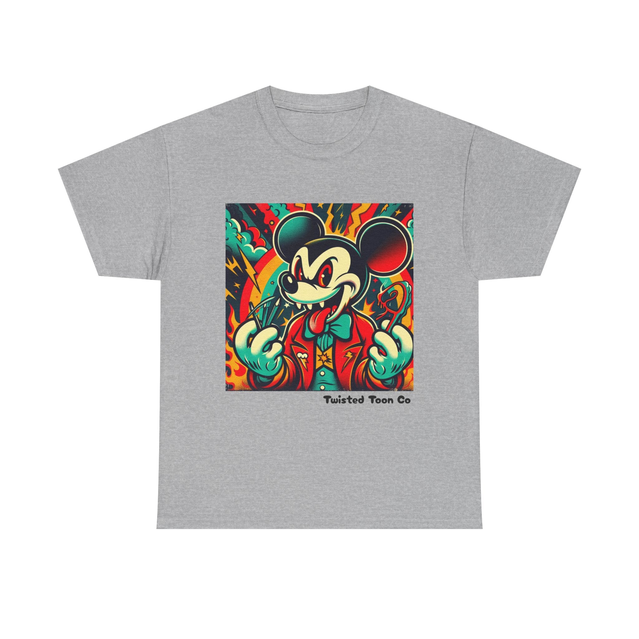 Graphic Tee — Retro Cartoon Devil Mouse Illustration