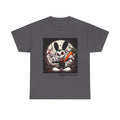 Creepy Cartoon Bunny Halloween T-Shirt — Scary Bunny with Carrot & Moon