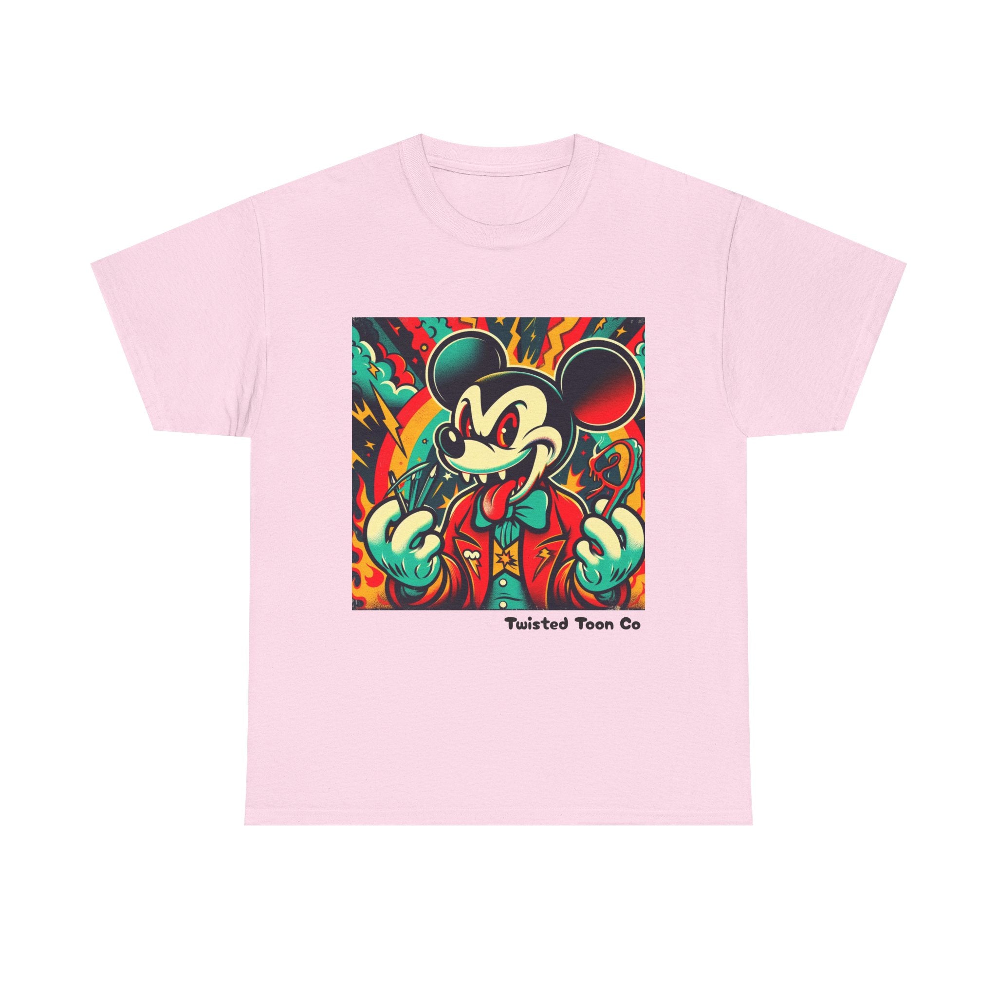 Graphic Tee — Retro Cartoon Devil Mouse Illustration