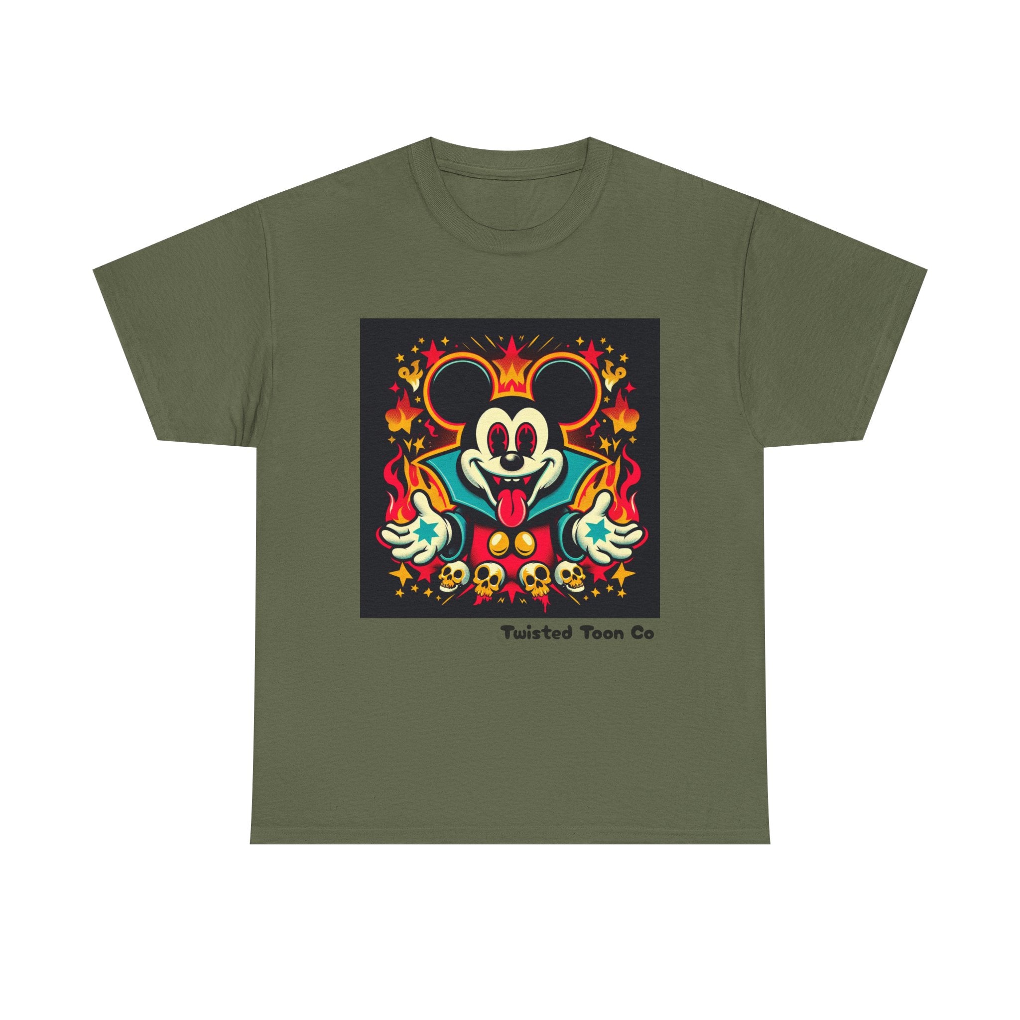 Vampire Mouse Graphic Tee — Retro Horror Cartoon Shirt