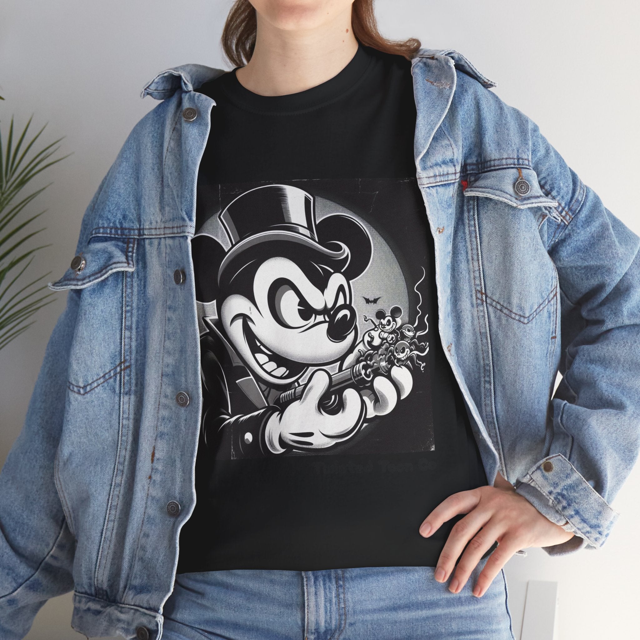Vintage Mischief Tee — Noir Cartoon Mouse Graphic Shirt