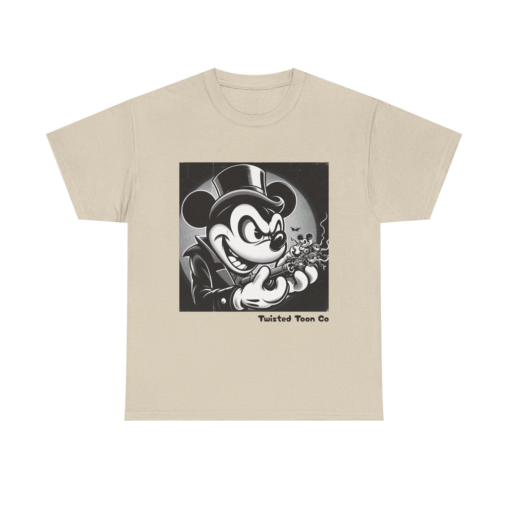 Vintage Mischief Tee — Noir Cartoon Mouse Graphic Shirt