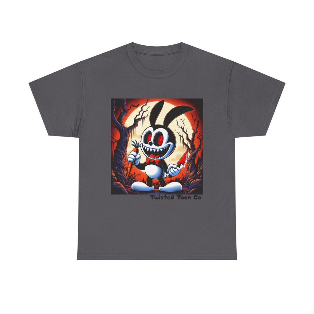 Spooky Cartoon Bunny Tee — Retro Horror Bunny Graphic Shirt